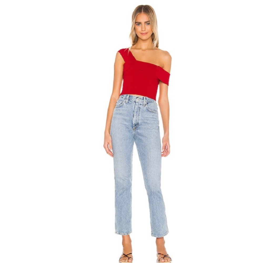 Superdown Top Red Laverne Asymmetrical Top NEW WITH TAGS Size XS